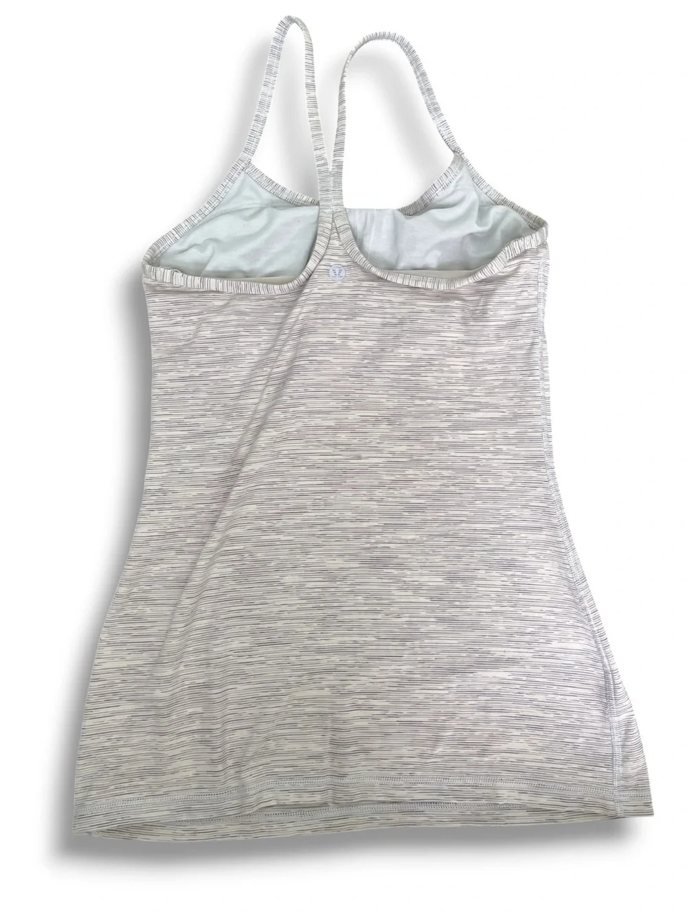 Lululemon Power Y Pink Gray Heathered Strappy Athletic Tank Top size 6